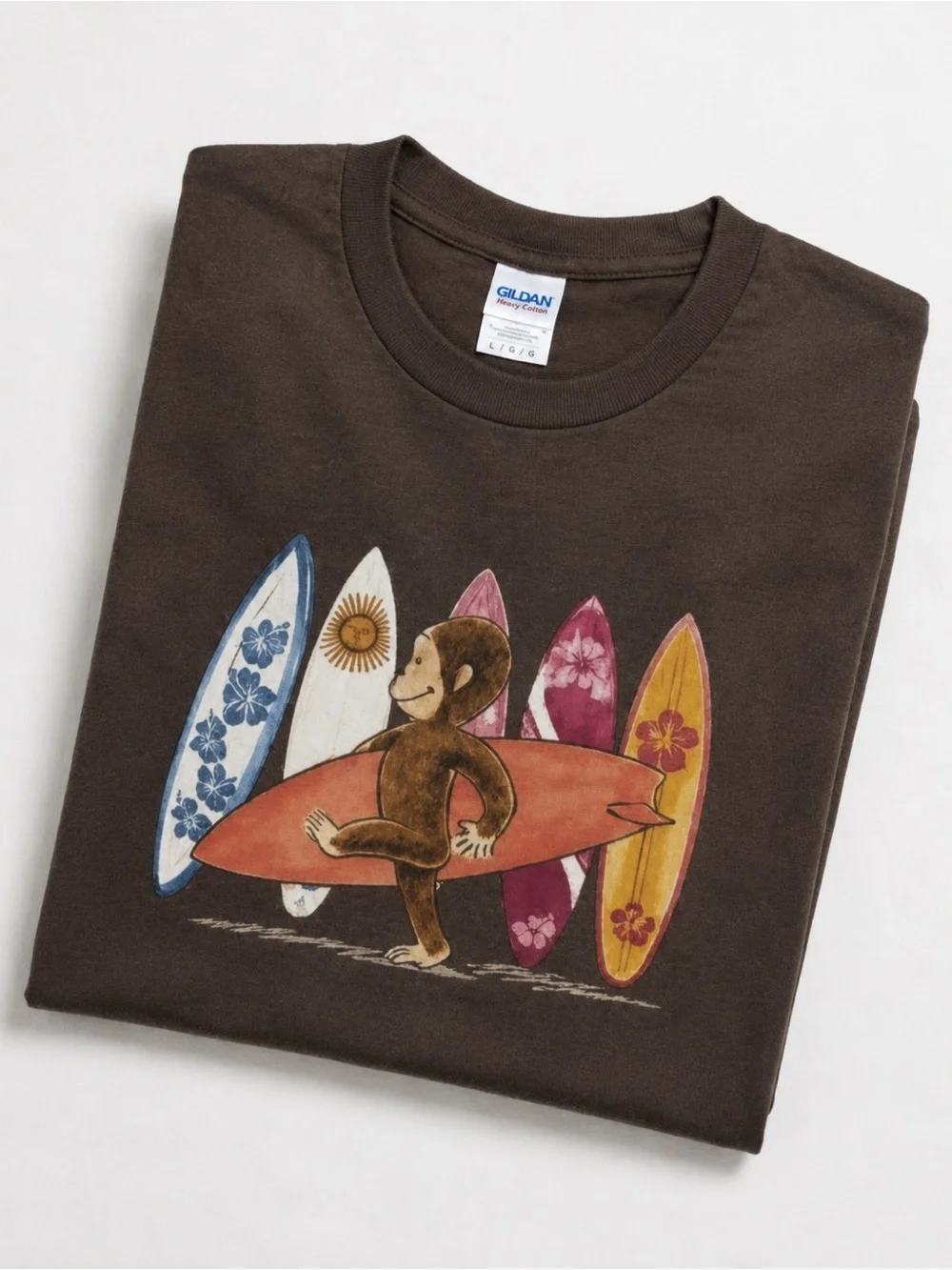 Gildan Brown Classic Crewneck Tee UNISEX SIZE L